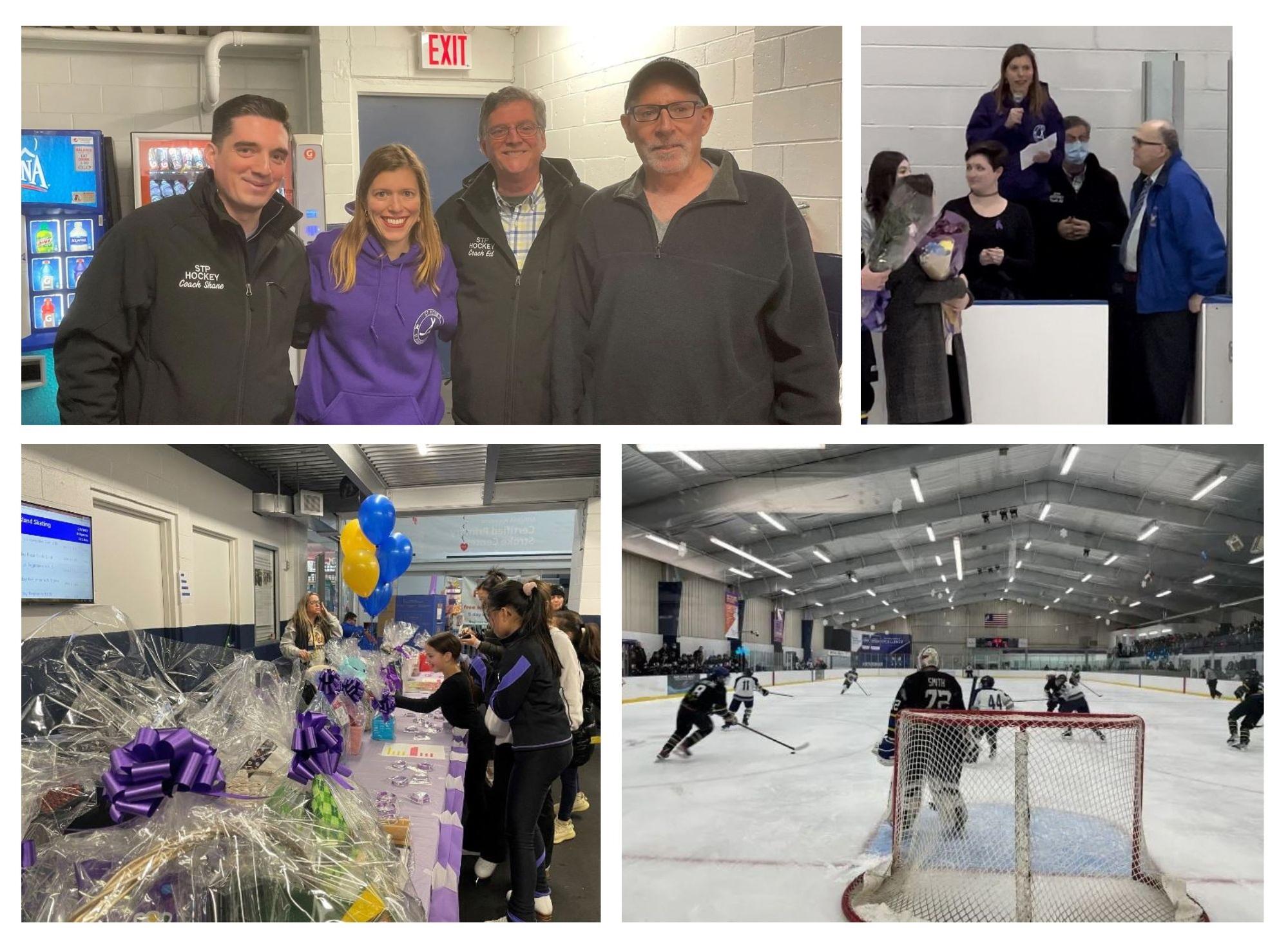 Dr. Despina Siolas with the hockey coaches of St. Peter’s High School